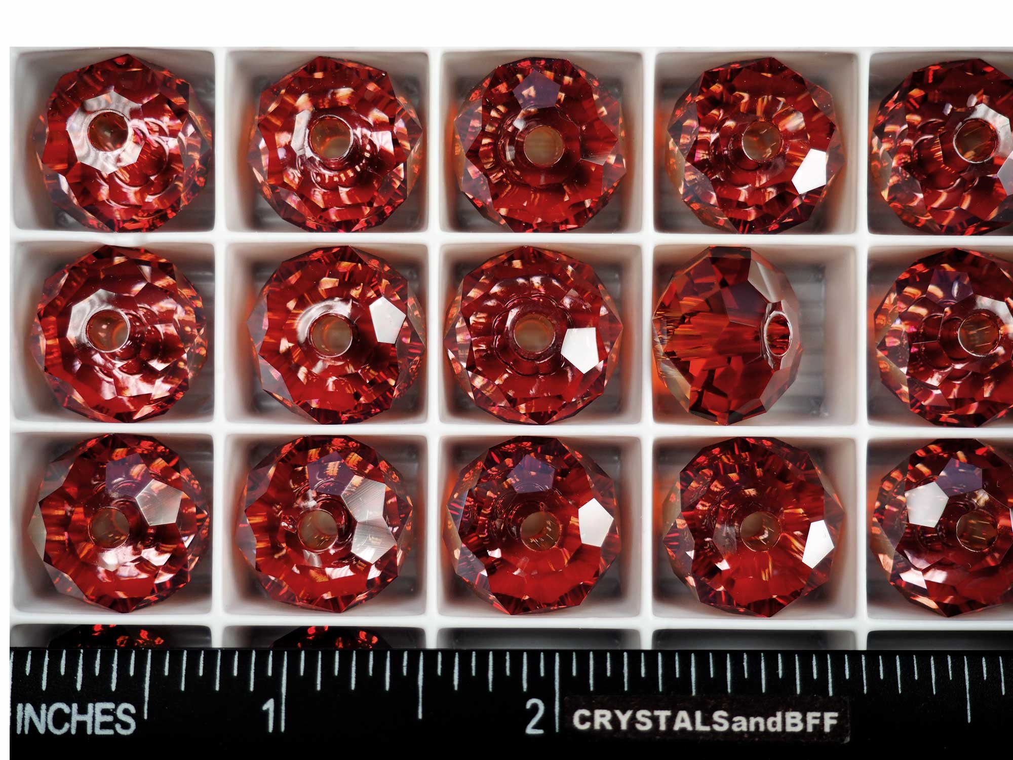 Swarovski Art.# 5041 - 18mm Crystal Red Magma Coated, LARGE HOLE Genui -  Crystals and Beads for Friends