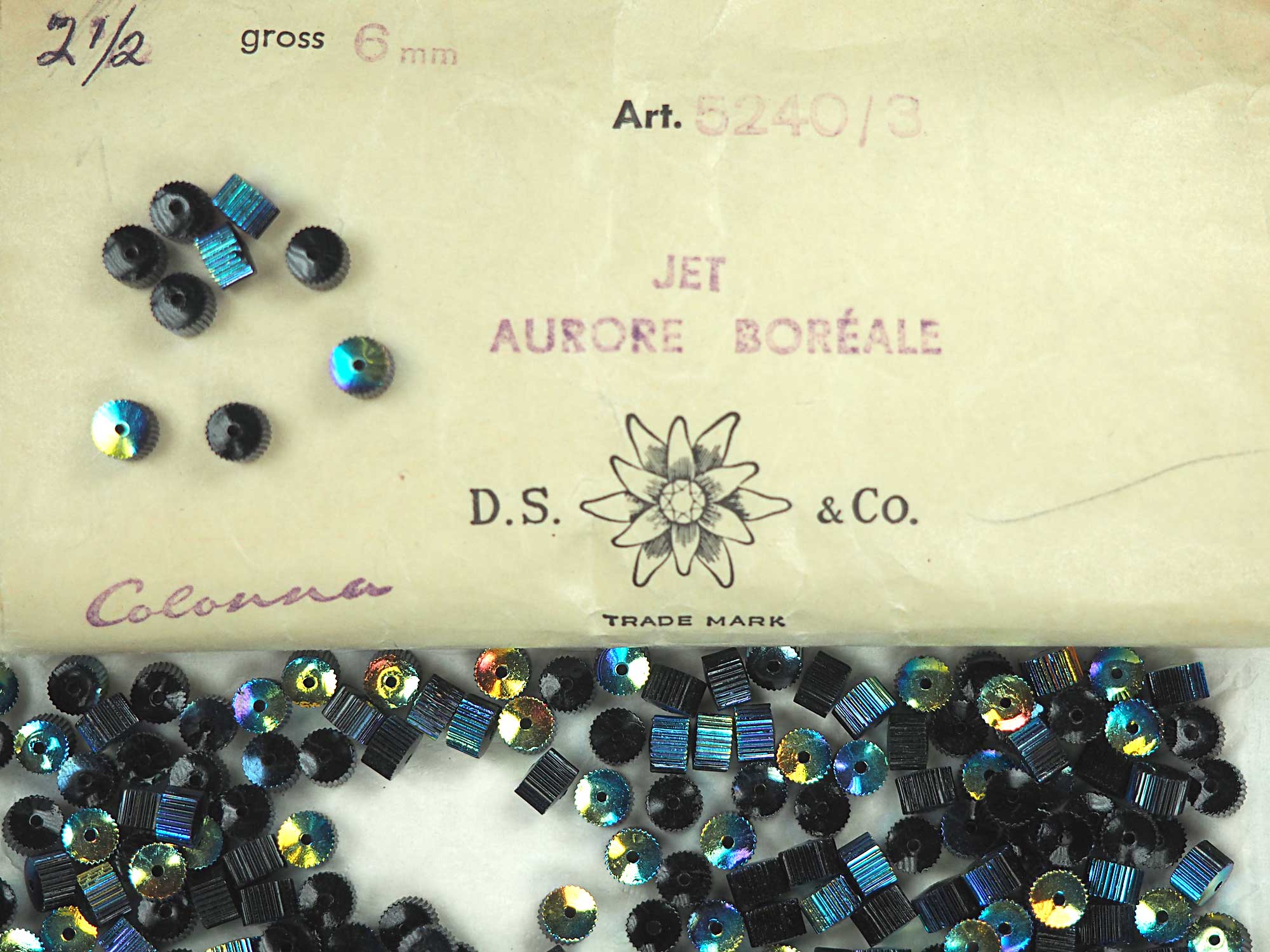 Swarovski Art.# 5240/3 - 6mm Jet AB, Vintage Crystal Beads, 12pcs