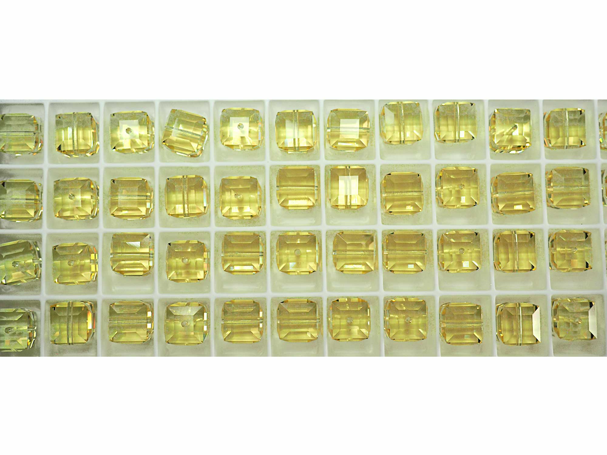 Swarovski Art.# 5601 - 6mm Jonquil Crystal Cube Beads, 12pcs
