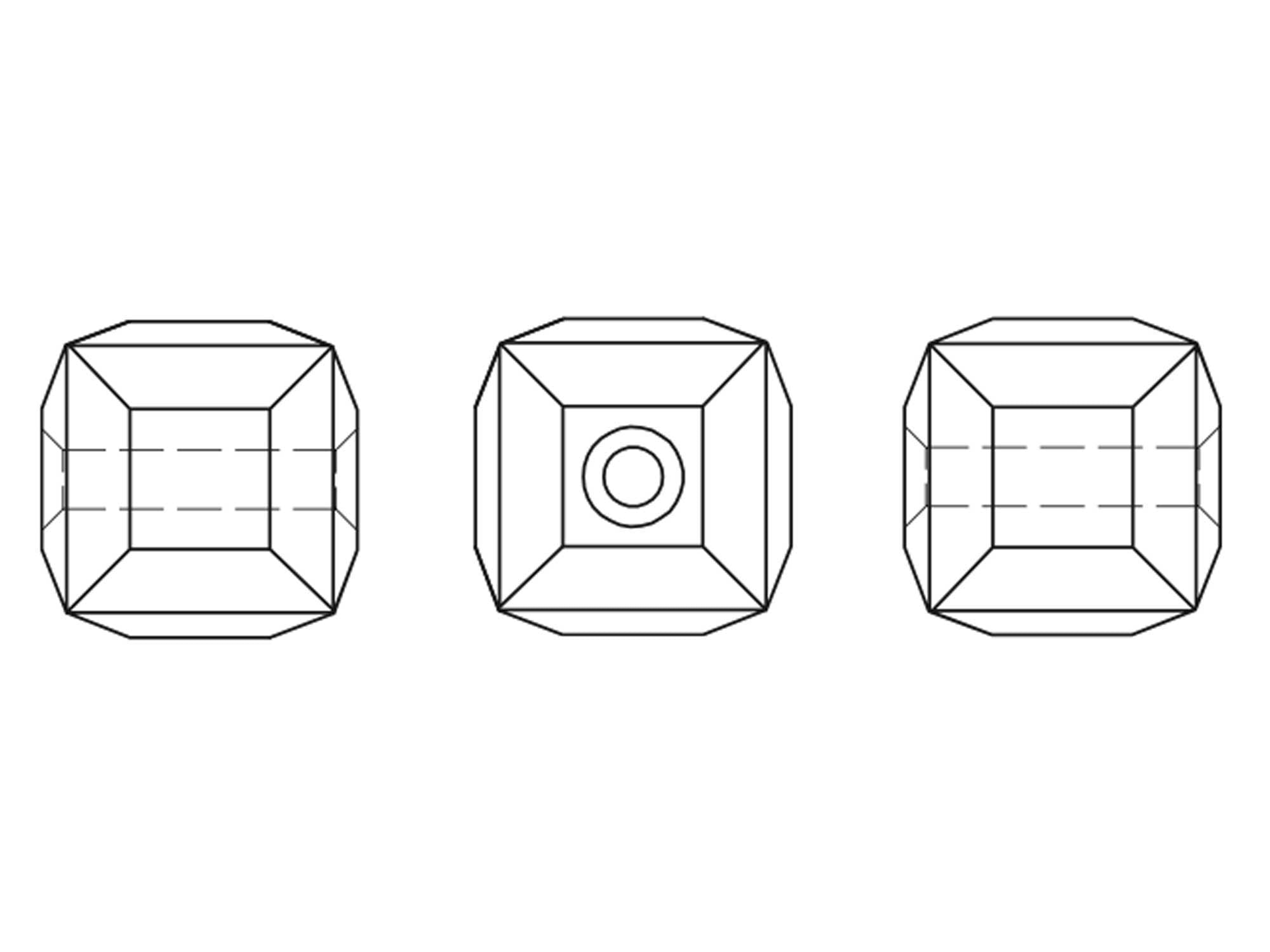 Swarovski Art.# 5601 - 8mm Topaz AB coated Crystal Cube Beads, 12pcs