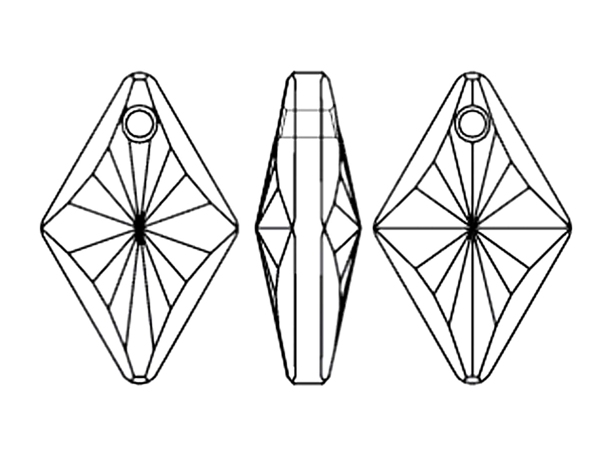 Swarovski Art.# 6320 - Rhombus Pendant in 19mm Siam, 2pcs