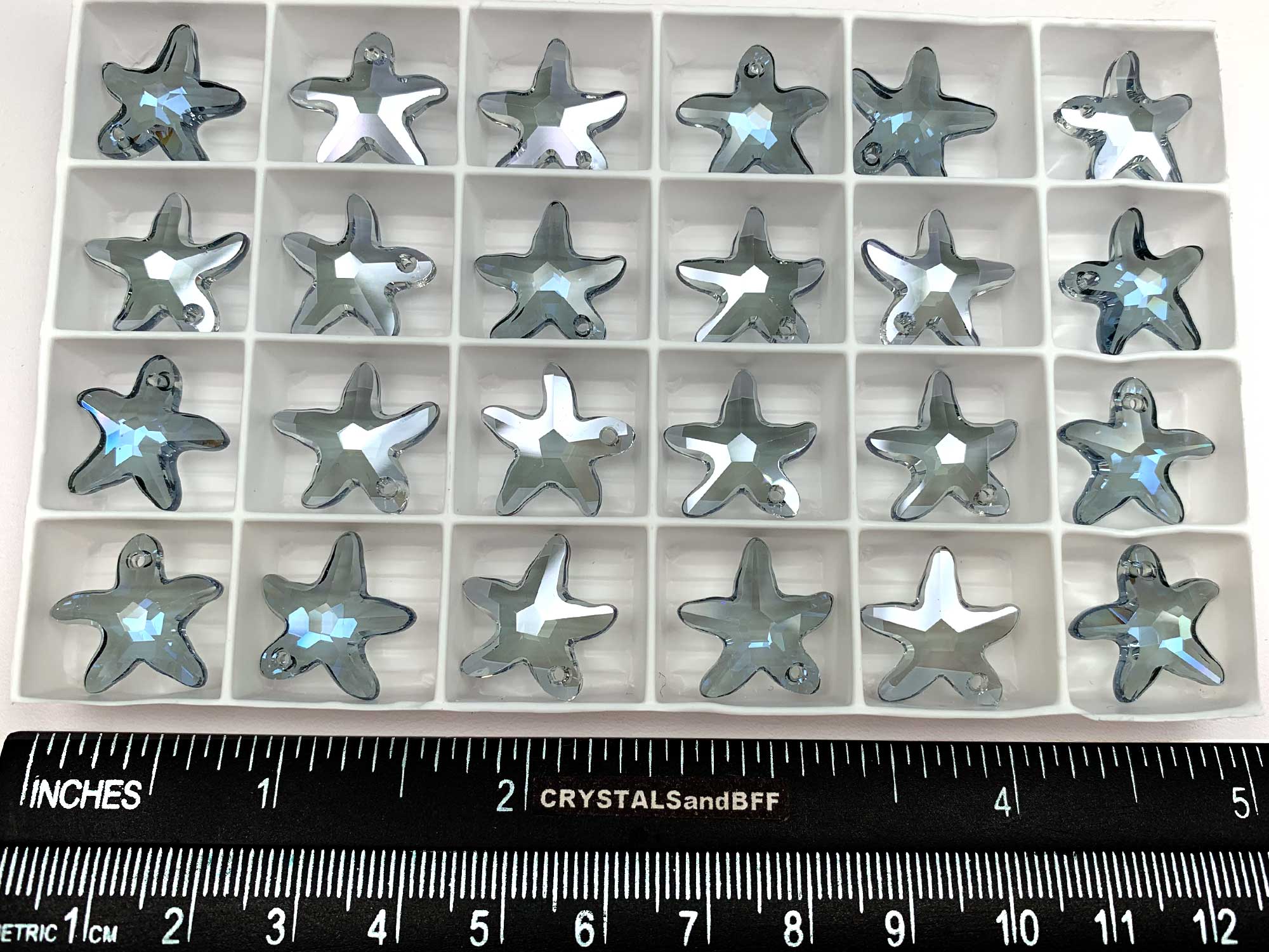 Swarovski Art.# 6721 - Swarovski Starfish Pendant in 16mm Crystal Lagoon custom coated