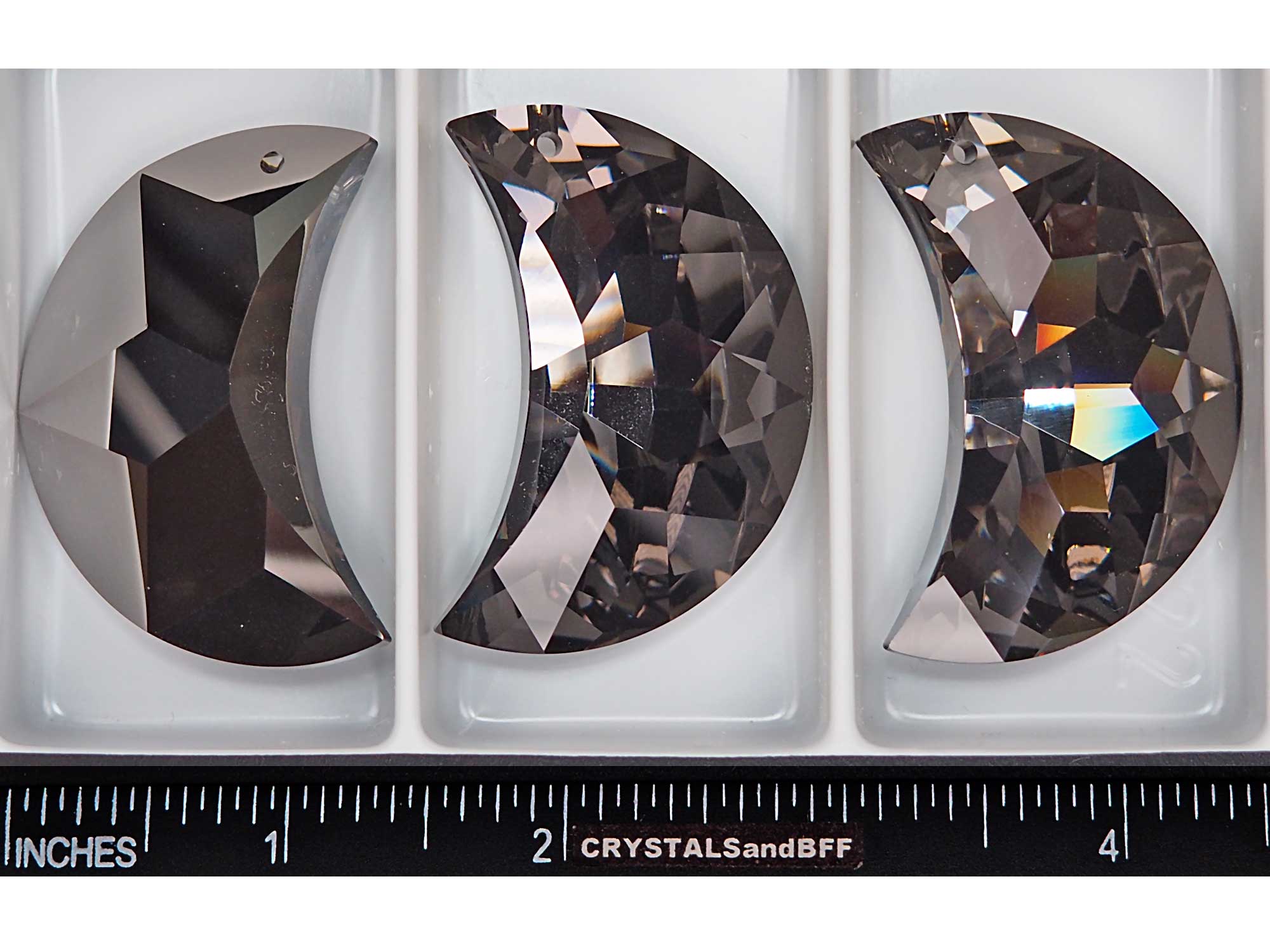 Swarovski Art.# 6722 - 1 Swarovski Moon Pendant #6722 in 50mm Crystal Platinum Chrome custom coated