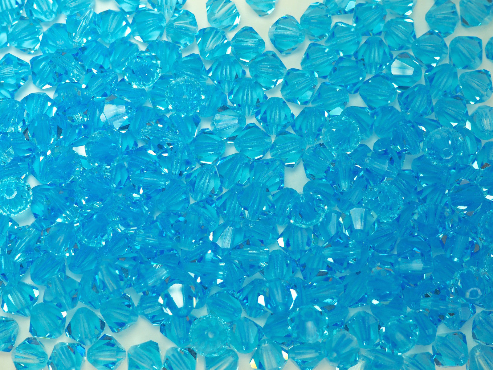 Aquamarine Preciosa Czech Glass Beads Machine Cut Bicones (MC Rondell Diamond Shape) Aqua blue crystals 3mm 4mm 5mm 6mm 8mm