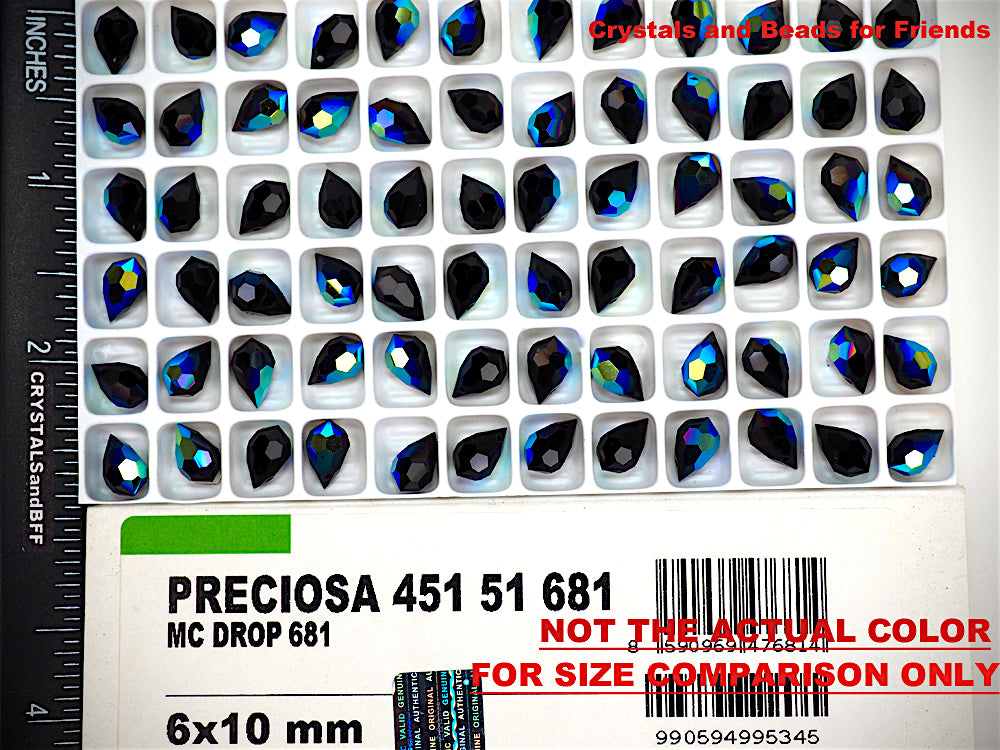 Crystal Celsian Half coated Czech Machine Cut Top Drilled Drop Pendants 6x10mm 9x15mm Art.681