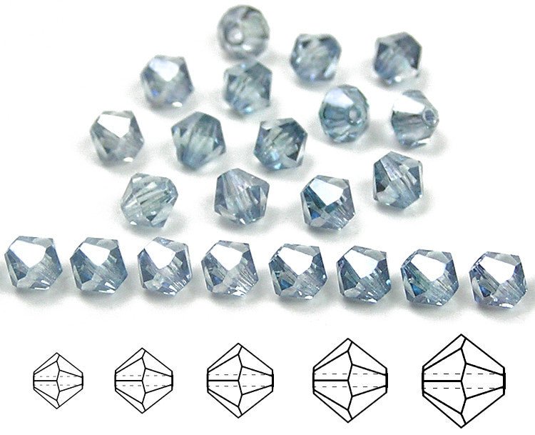 Clear Crystal, Czech Glass Beads, Machine Cut Bicones (MC Rondell, Diamond  Shape), transparent clear crystals
