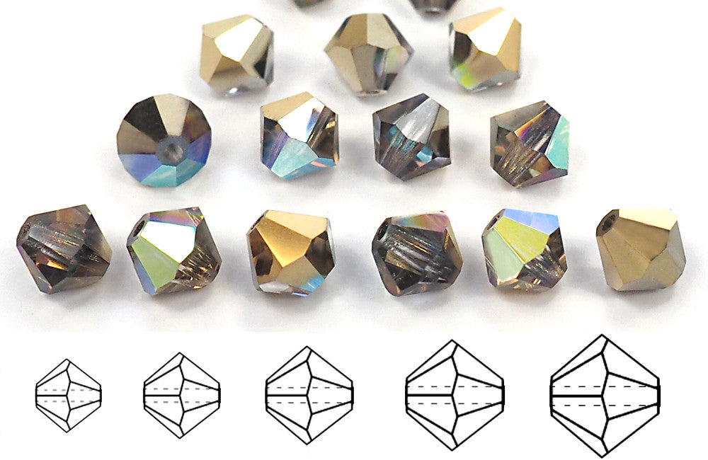 Crystal Golden Rainbow (Aurum Rainbow) coated, Czech Glass Beads, Mach -  Crystals and Beads for Friends