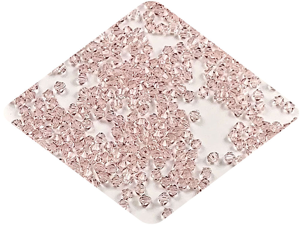 Light Rose Czech Glass Beads Machine Cut Bicones (MC Rondell Diamond Shape) light pink crystals
