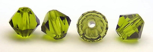 Olivine Czech Glass Beads Machine Cut Bicones (MC Rondell Diamond Shape) olive green crystals 3mm 4mm 5mm 6mm 8mm 10mm