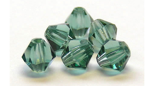 Turmaline, Czech Glass Beads, Machine Cut Bicones (MC Rondell, Diamond Shape), turmaline green crystals