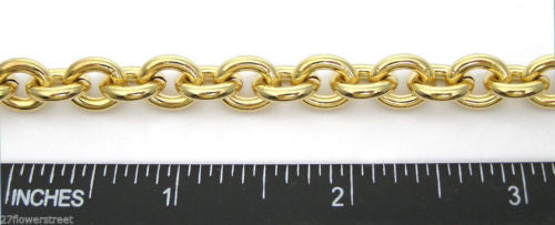 6 feet of continuous Steel Heavy Duty Cable Gold Plated Chain, Garlan USA zz 122