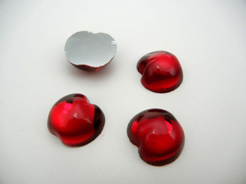 3 VINTAGE West German hand made fruit cabochons 20mm Cherry Siam Red clear #9 ii