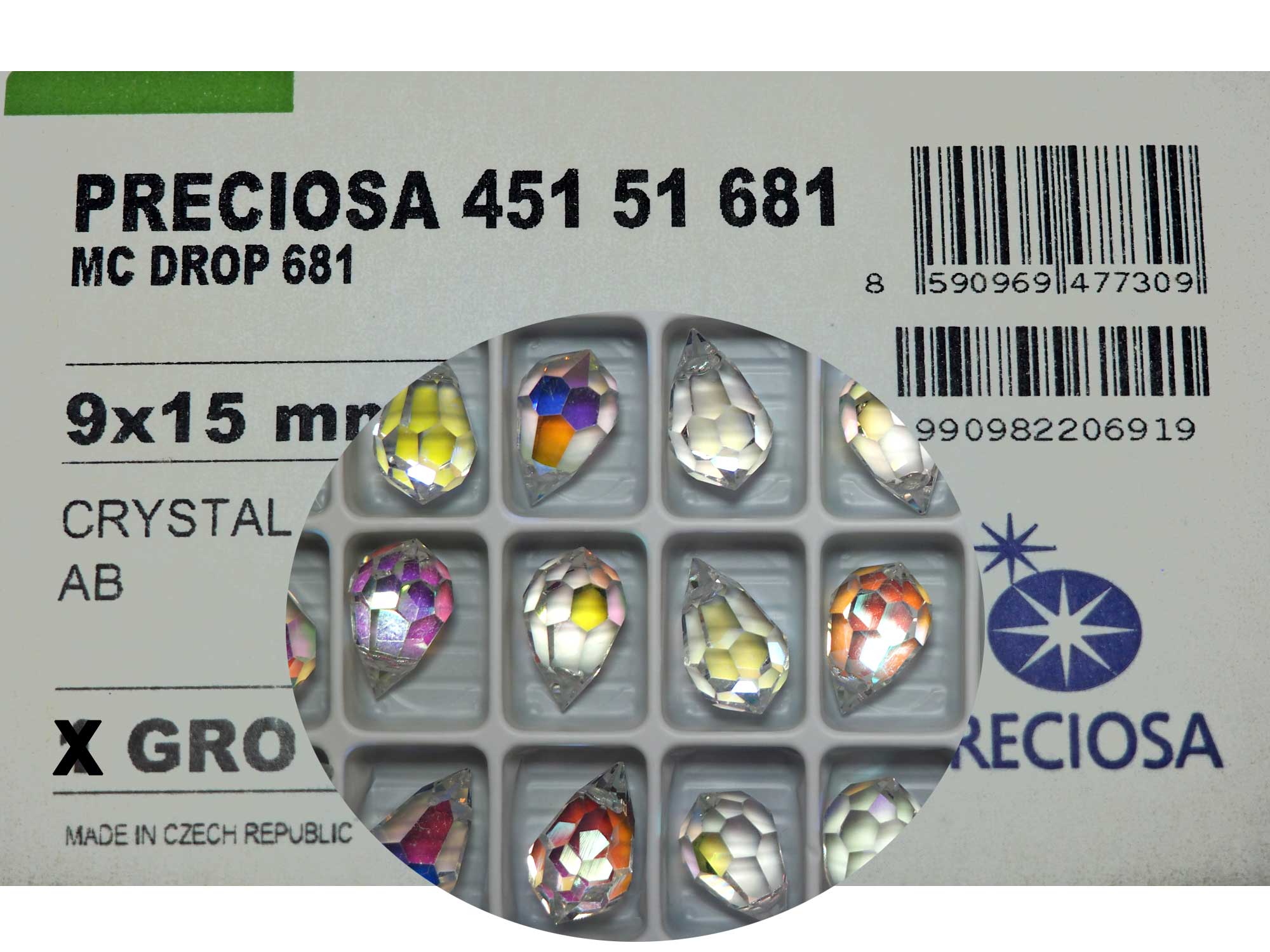 Crystal AB coated Czech Machine Cut Top Drilled Drop Pendants 6x10mm 9x15mm 12x20mm Art.681