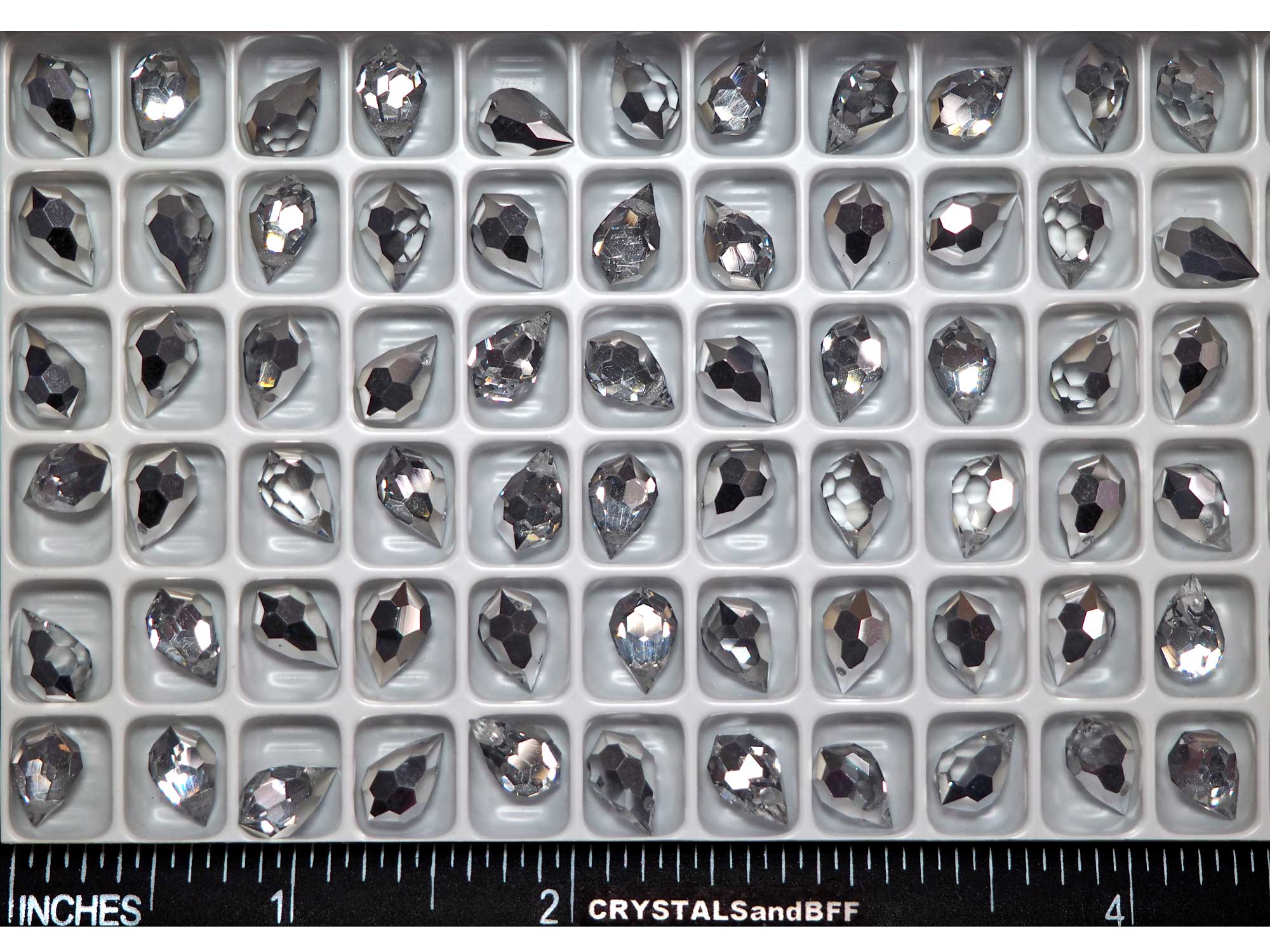 Crystal Labrador Half coated Czech Machine Cut Top Drilled Drop Pendants 6x10mm Art.681