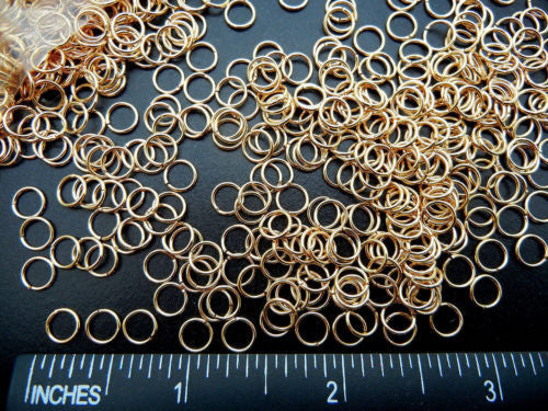 500 jump rings 6mm gold plated, 0.7mm wire, zz 148 - Crystals and