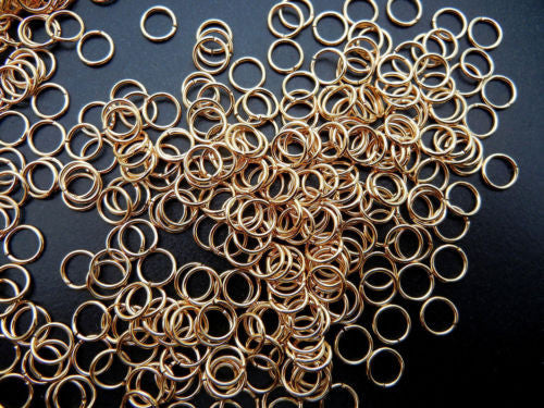 500 jump rings 6mm gold plated, 0.7mm wire, zz 148