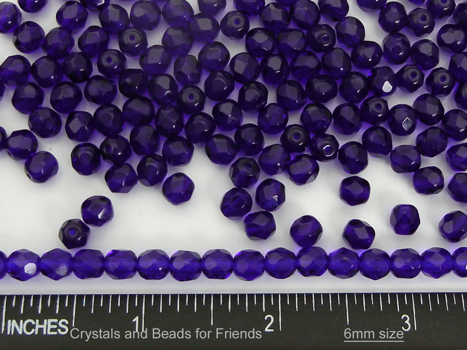 Cobalt Blue, loose Czech Fire Polished Round Faceted Glass Beads, rich navy blue, 3mm, 4mm, 6mm, 8mm