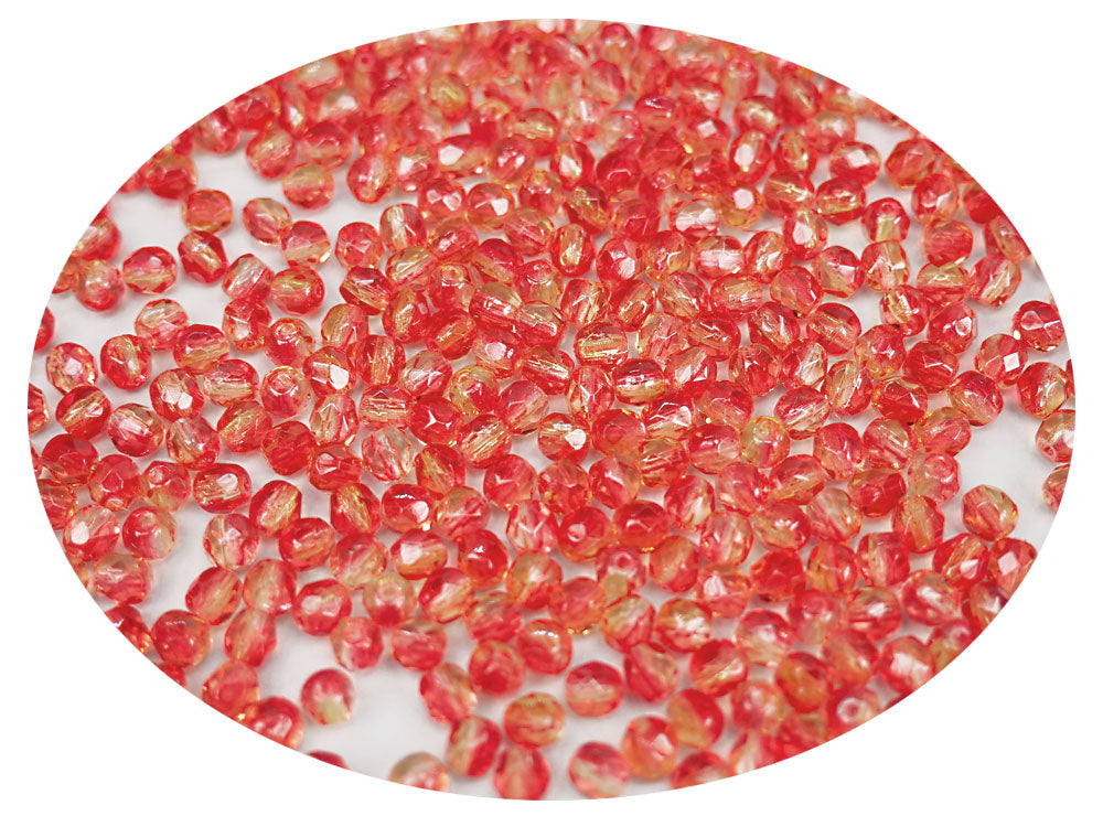 Crystal Arizona Sun coated 2-tone Yellow and Orange Czech Fire Polished Round Faceted Glass Beads 4mm 6mm 8mm 10mm 12mm