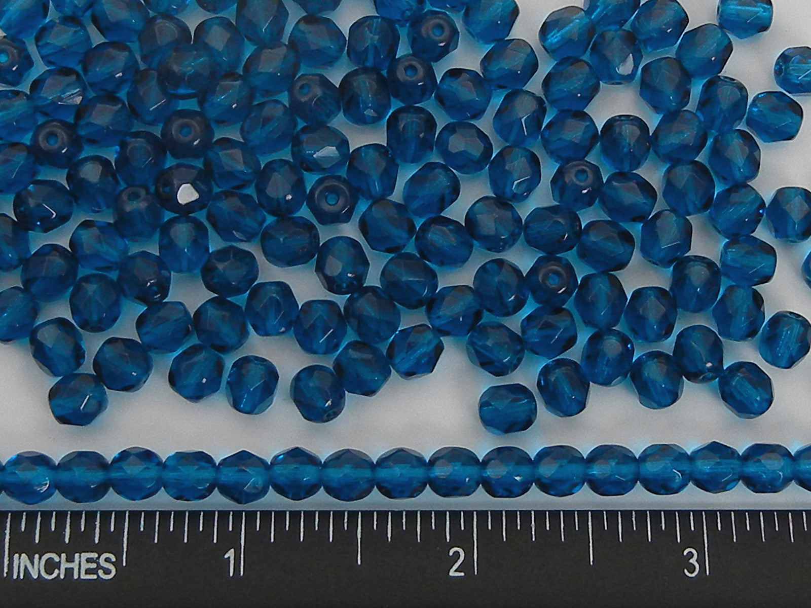 Dark Aqua loose Czech Fire Polished Round Faceted Glass Beads blue 3mm, 4mm, 6mm, 8mm