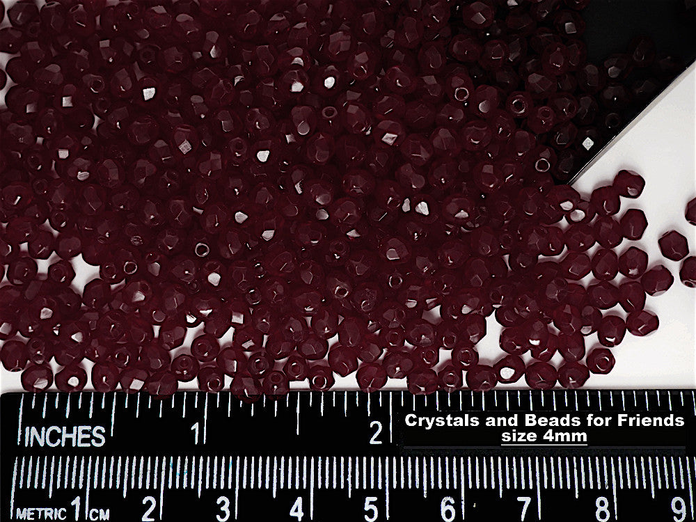 garnet round beads faceted 4mm - Beads and Pieces