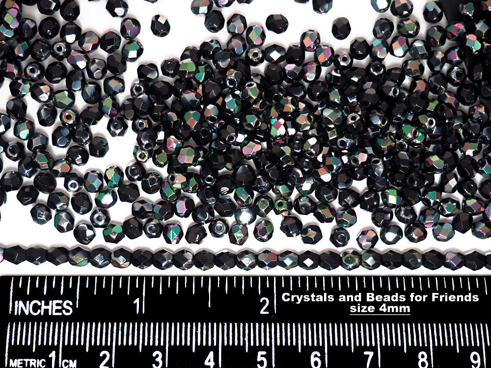 Jet Apricot coated, loose Czech Fire Polished Round Faceted Glass Beads, 4mm, 600pcs