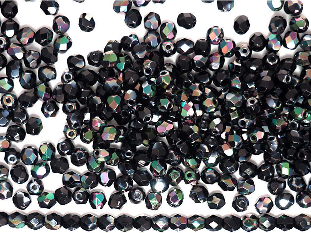 Jet Apricot coated, loose Czech Fire Polished Round Faceted Glass Beads, 4mm, 600pcs