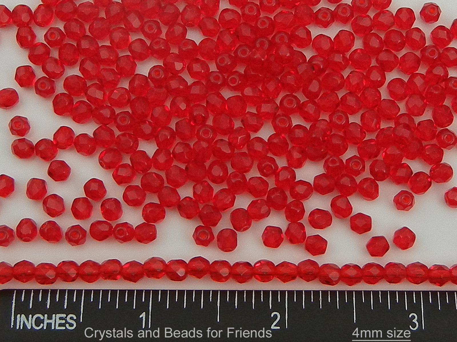Light Siam, loose Czech Fire Polished Round Faceted Glass Beads, light red, 3mm, 4mm, 6mm, 8mm