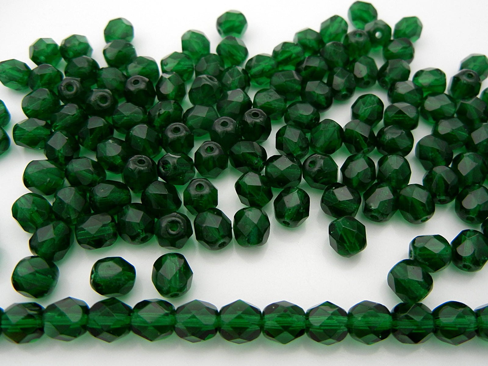 11x17mm Firepolished Rondelle Beads - Emerald Green - Czech Glass Beads –  funkyprettybeads