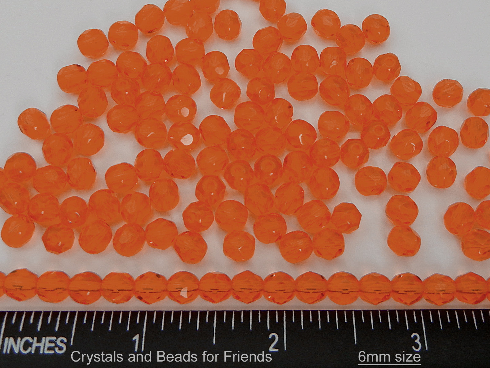 Sun, loose Czech Fire Polished Round Faceted Glass Beads, orange, 3mm, 4mm, 6mm