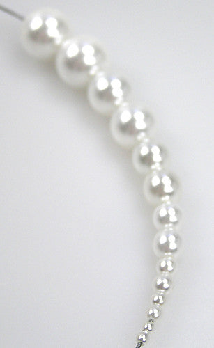 Czech Round Glass Imitation Pearls Bridal White Pearl color Nacre Bridal  White