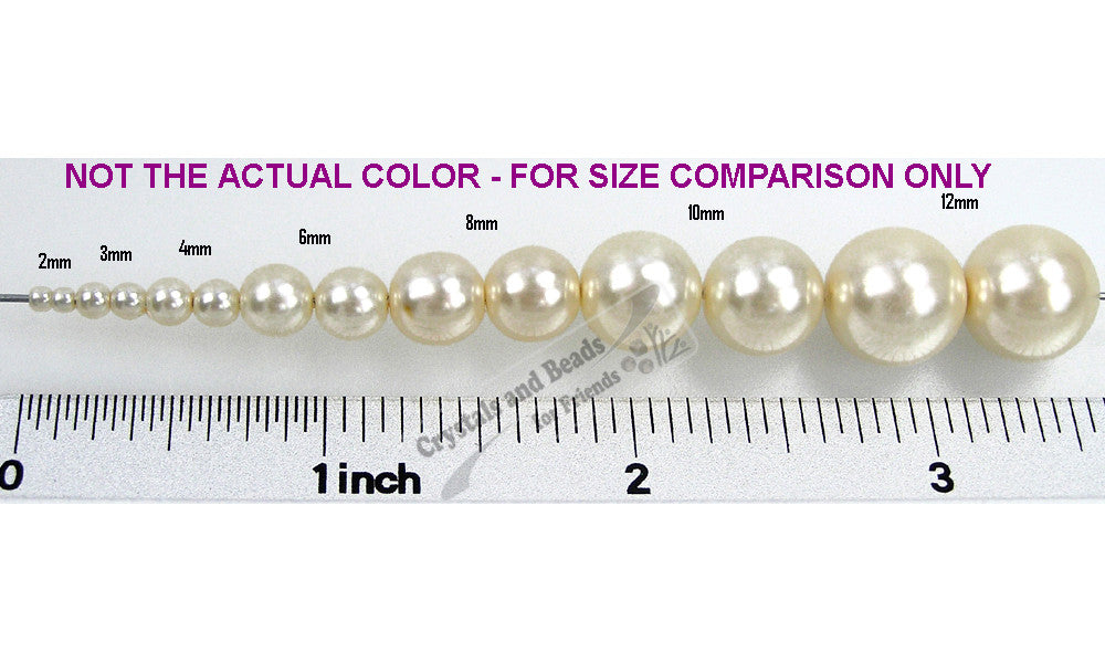 Czech Round Glass Imitation Pearls Light Lavender Pearl color 2mm 6mm