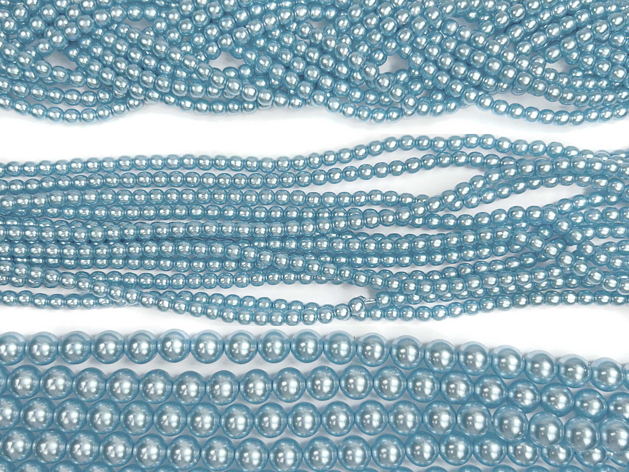 Czech Round Glass Imitation Pearls Light Blue Pearl color 4mm 8mm -  Crystals and Beads for Friends