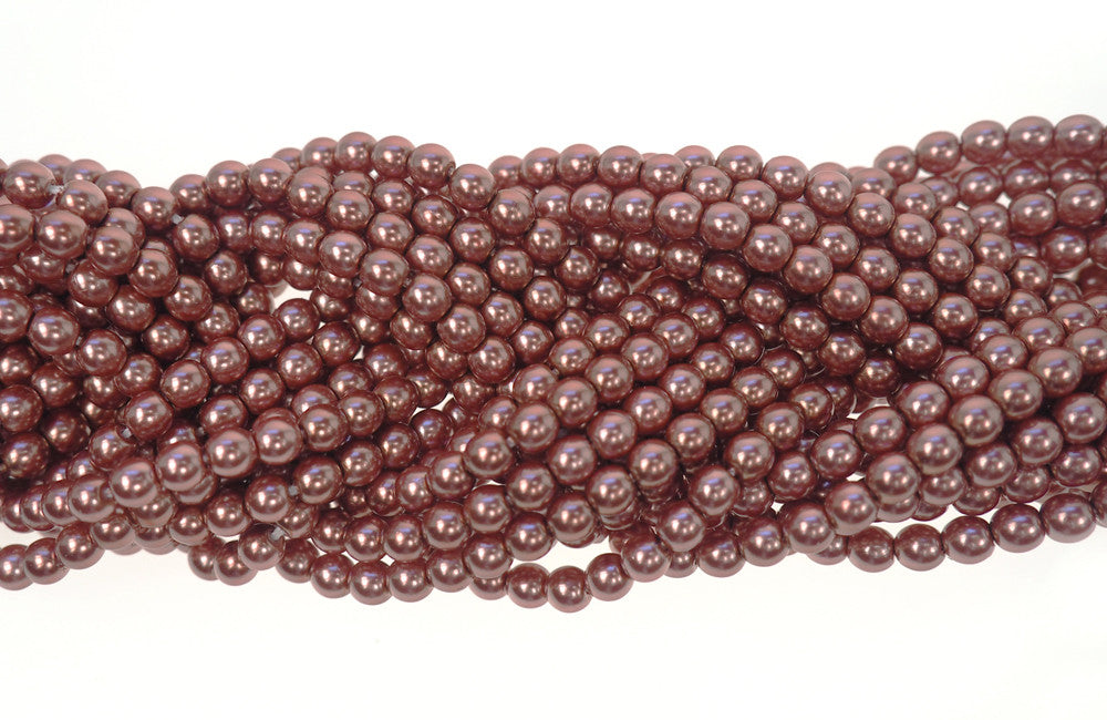 Czech Round Glass Imitation Pearls Capri Pink Nacre Pearl color 2mm 3mm 4mm 6mm 8mm