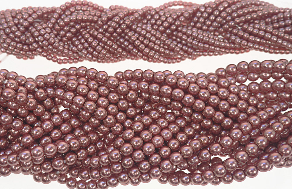 Czech Round Glass Imitation Pearls Capri Pink Nacre Pearl color 2mm 3mm 4mm 6mm 8mm