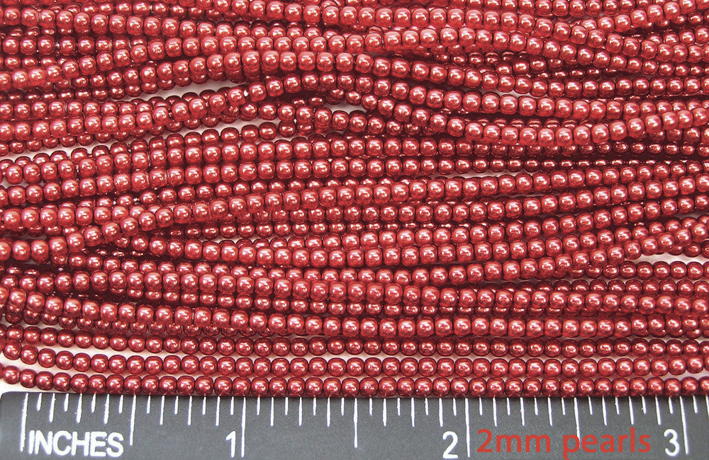 Czech Round Glass Imitation Pearls Carnelian Red Pearl color 2mm 4mm 8mm 10mm