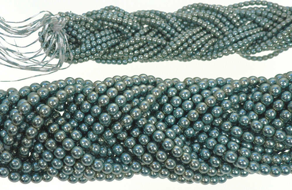 Czech Round Glass Imitation Pearls Green Yellow Iridescent Nacre Pearl color 2mm 3mm 4mm 6mm 8mm