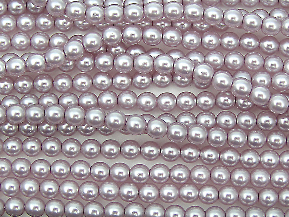 Czech Round Glass Imitation Pearls Lilac Pearl color 2mm