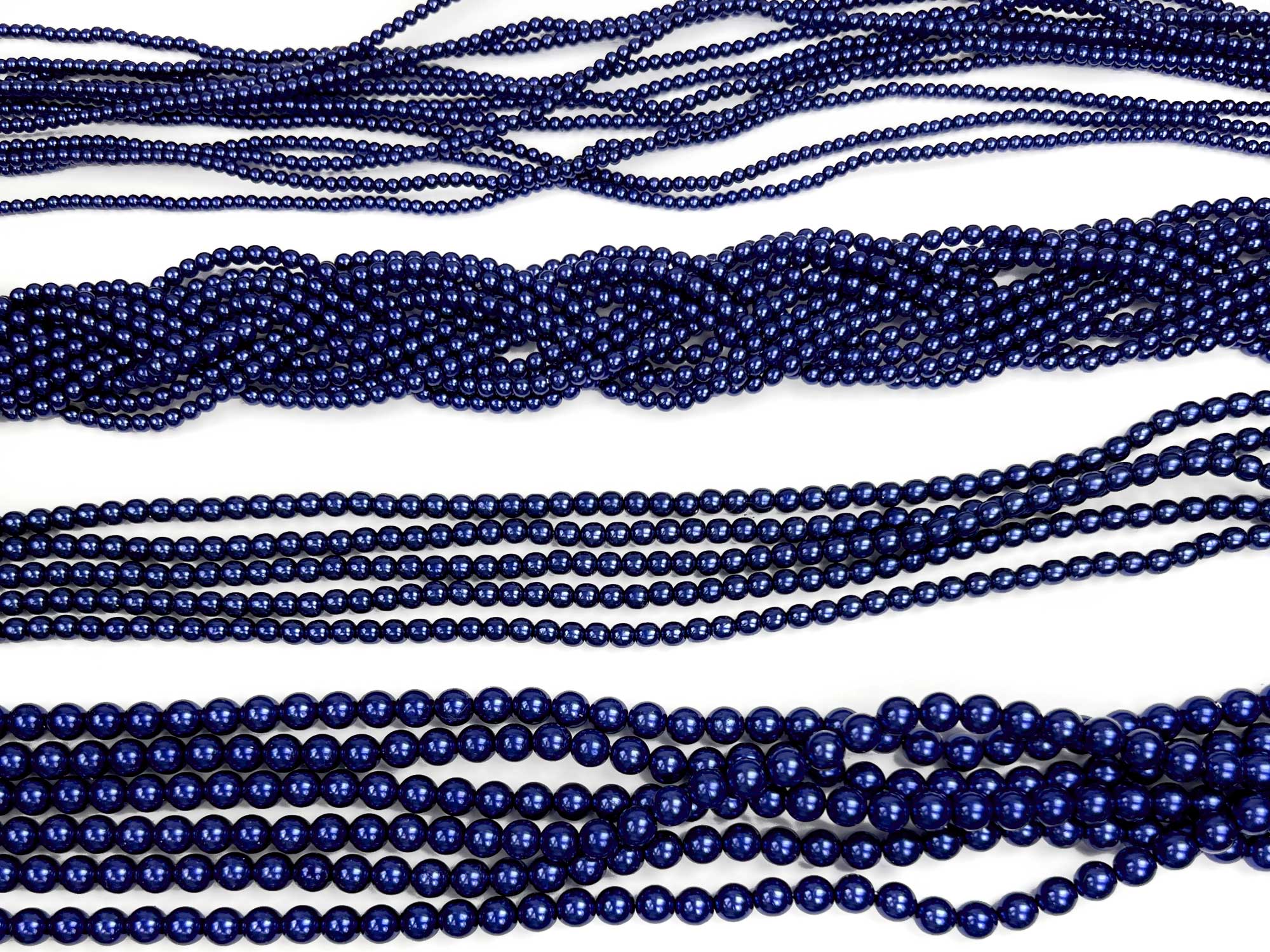 Czech Round Glass Imitation Pearls Navy Blue Pearl color 2mm 3mm 4mm 6mm 8mm