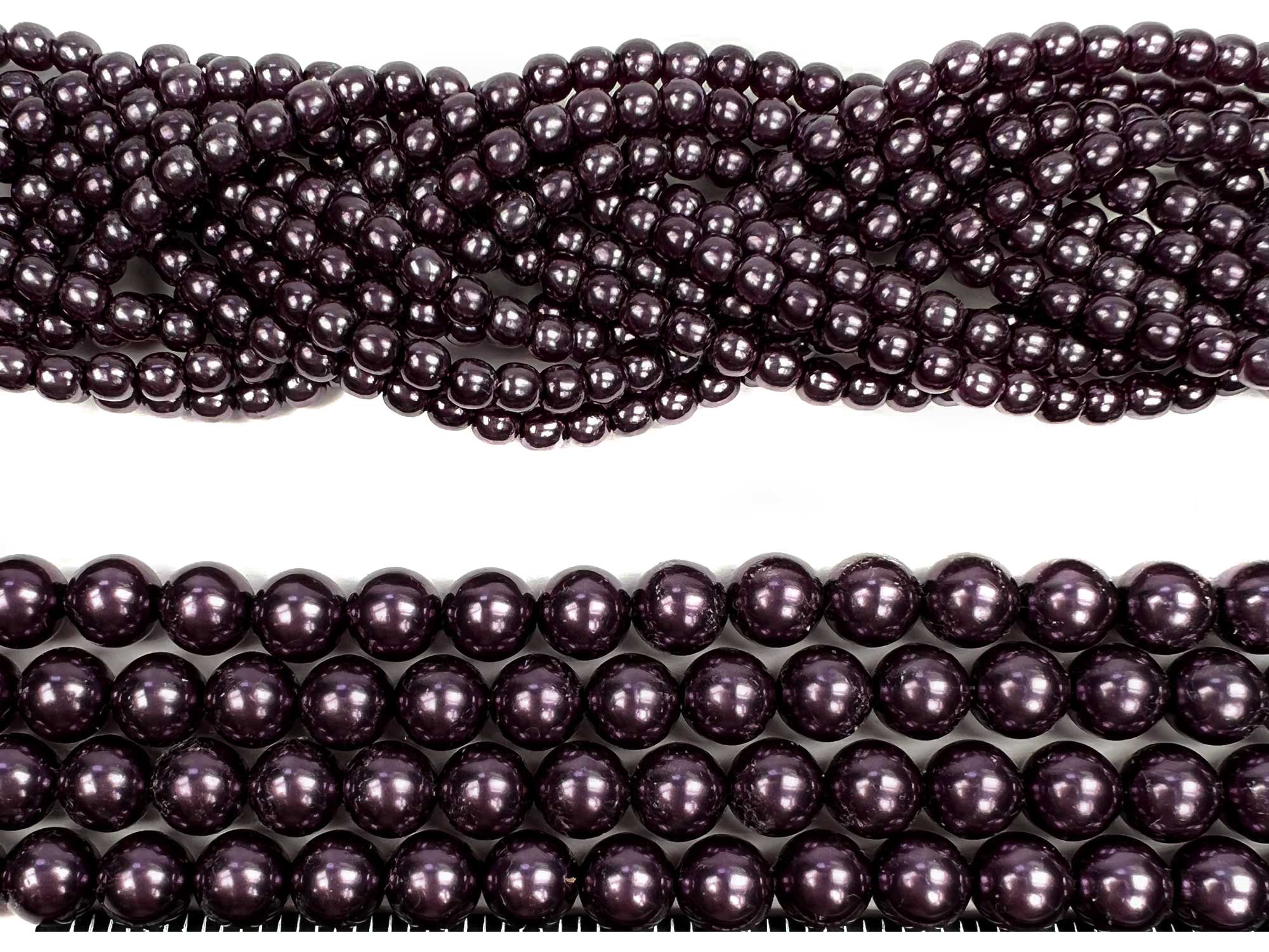 Czech Round Glass Imitation Pearls Rich Purple Pearl color 2mm 3mm 4mm 6mm 8mm