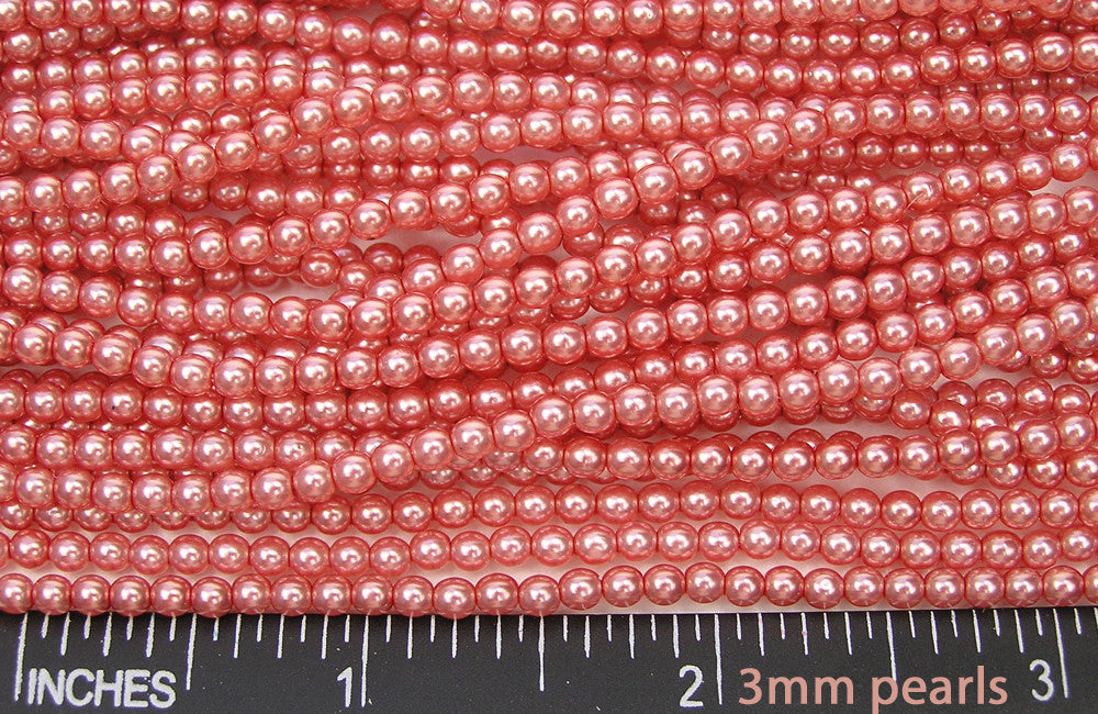 Czech Round Glass Imitation Pearls Rose Pink Pearl color 2mm 3mm 4mm 6mm 8mm