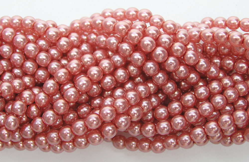 Czech Round Glass Imitation Pearls Rose Pink Pearl color 2mm 3mm 4mm 6mm 8mm