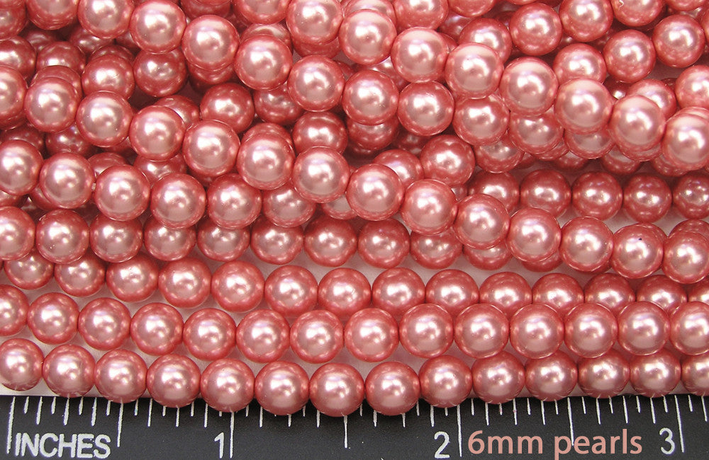 Czech Round Glass Imitation Pearls Rose Pink Pearl color 2mm 3mm 4mm 6mm 8mm