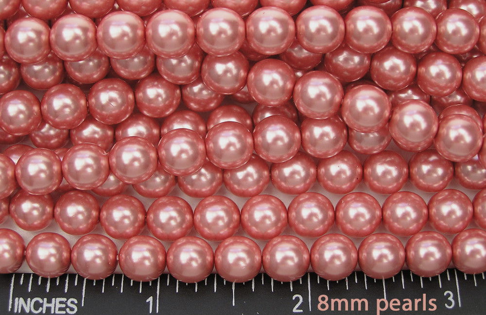 Czech Round Glass Imitation Pearls Rose Pink Pearl color 2mm 3mm 4mm 6mm 8mm
