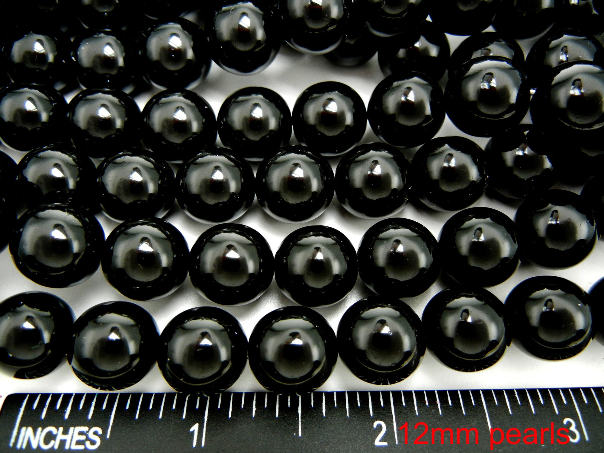Czech Round Glass Imitation Pearls Black Night Pearl color 12mm 45pcs