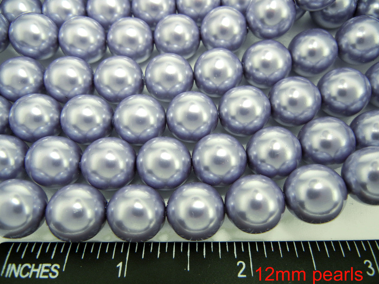Czech Round Glass Imitation Pearls, Light Lavender Pearl color