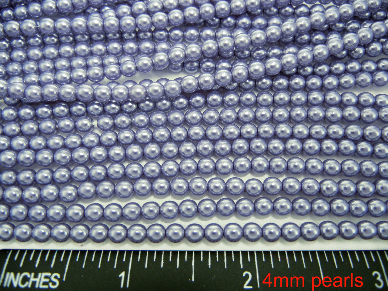 Czech Round Glass Imitation Pearls, Light Lavender Pearl color