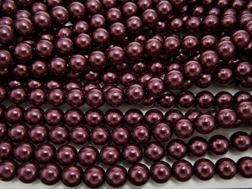 Czech Round Glass Imitation Pearls Royal Purple Pearl color 2mm 6mm 8mm 10mm