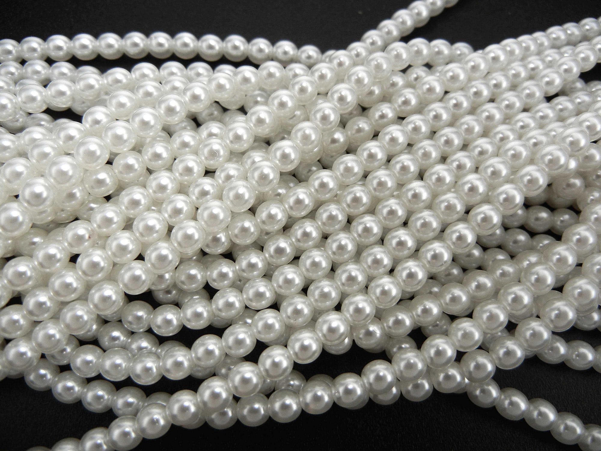 Czech Round Glass Imitation Pearls Bridal White Pearl color Nacre Brid -  Crystals and Beads for Friends