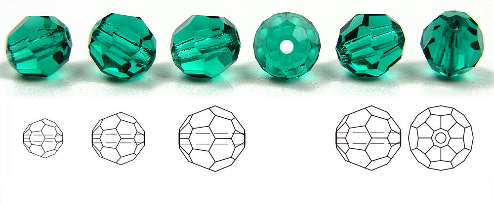 Blue Zircon, Czech Machine Cut Round Crystal Beads, 4mm, 8mm