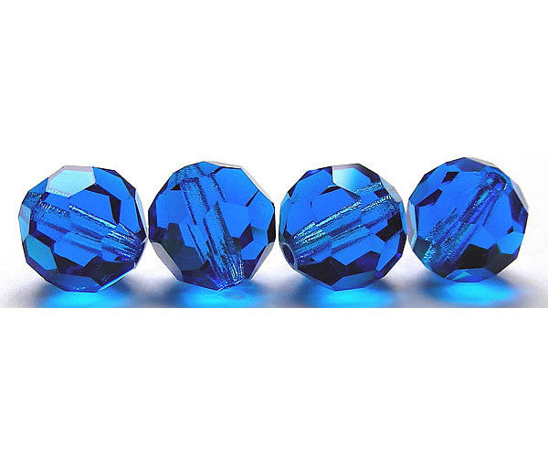 Capri Blue, Czech Machine Cut Round Crystal Beads, Preciosa 6mm 288pcs